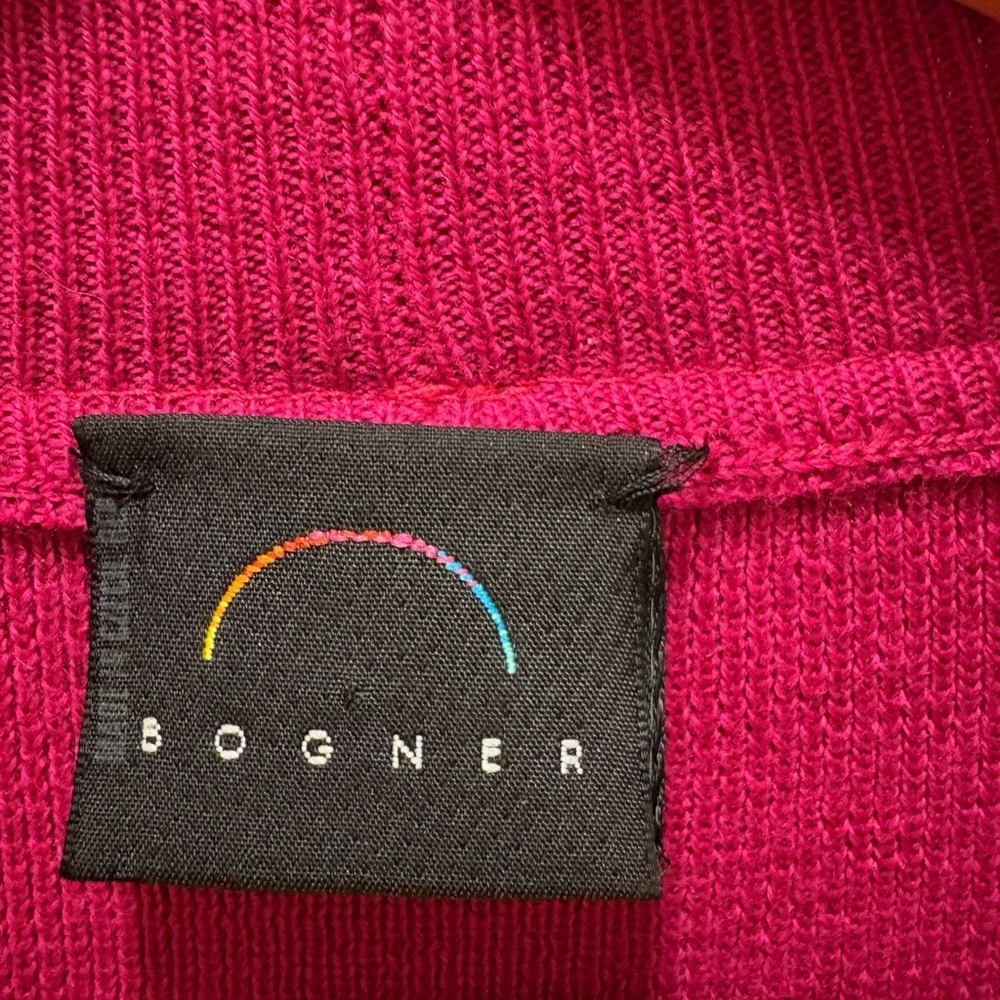 Bogner Virgin Wool Embroidered Dragon Crest Sweater – Fuchsia Pink – Size M - Picture 3 of 15